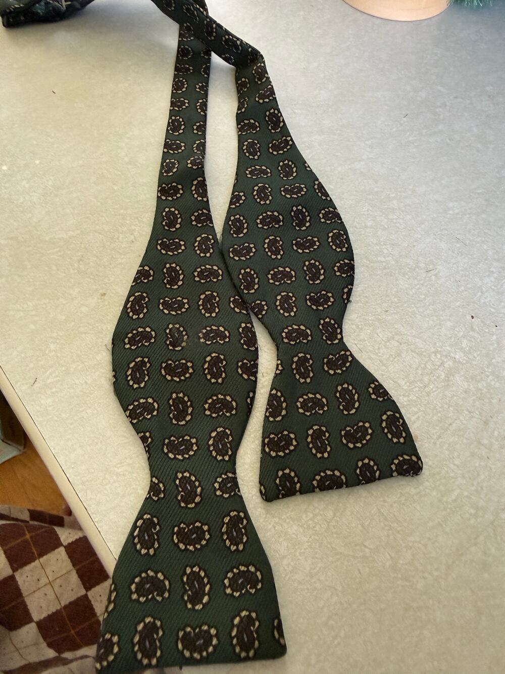 Vintage Roberto Capucci Paisley Silk Bow Tie Adjustable